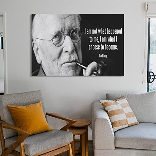 Bludgug Carl Jung Portreat Pocote Poster Poster Inspirity ציטוט פוסטר בד צביעת קיר פוסטר לאמנות לחדר השינה