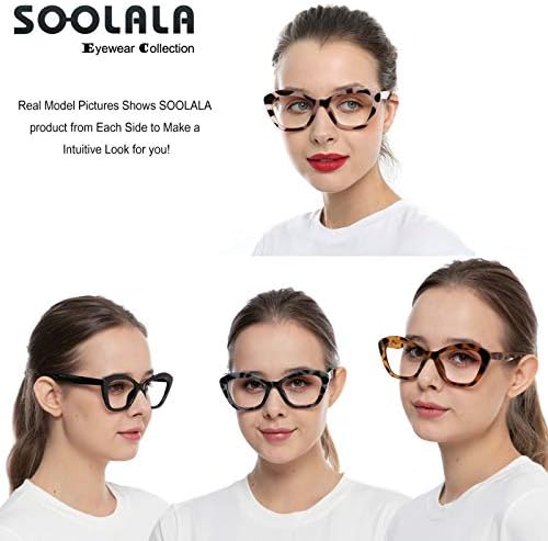 נקבה של Soolala נקבה 4-זוגות צבעים מעורבים Cateye מסגרת משקפי קריאה