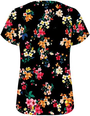 אביב & מגבר; קיץ חולצות לנשים 2023 מקרית חולצות סטנד - אפ צווארון הדפסת כותרת קצר שרוול חולצות