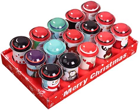 צנצנת קופסאות עוגיות חג המולד של AMOSFUN עם מכסים מכולות אחסון ממתקים ביסקוויטים חג המולד פח פח