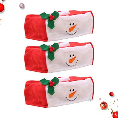 קישוט סנטה קלאוס של סנטה קלאוס 3 יחידות כיסוי קופסת רקמות לחג המולד כיסוי קופסת רקמות כיסוי קופסת רקמות מחזיק