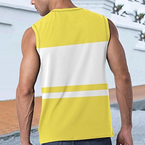 גופיות קיץ של HDDK לגברים בגוש טלאים ספורט ספורט דק חולצה ללא שרוולים אימון אתלטי אימון ריצה טנקי כושר