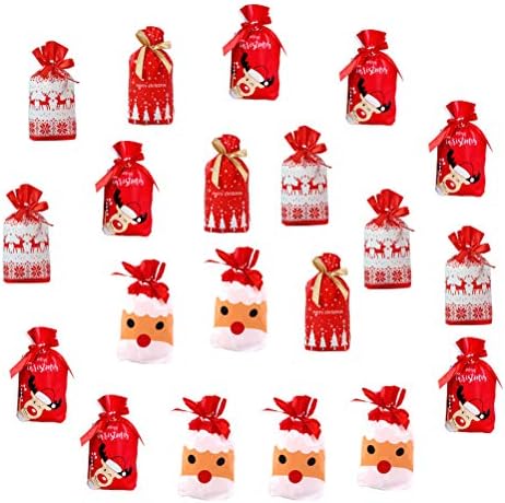 50 יחידות חג המולד נושאים סוכריות עטיפות מקסים שרוך שקיות מעורב סגנון חג המולד קישוטי מתנות קישוטים