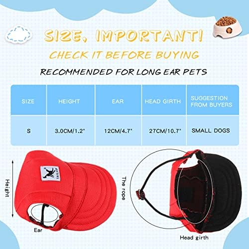 10 יח 'כובע כלב כלב כובע בייסבול כובע ספורט נושם כובעי הגנה מפני שמש מתכווננים לכלבים עם חורי אוזניים עבור כלבים