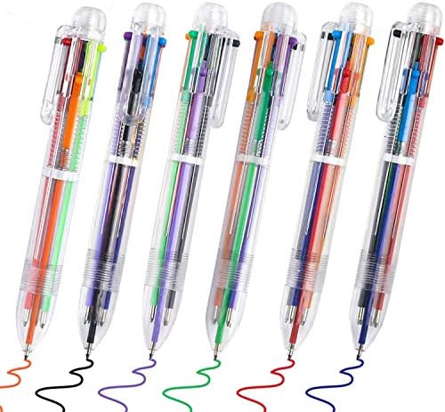 100 חבילה ססגוניות עטים 0.5 ממ 6-ב-1 נשלף כדורי עטים 6 צבעים שקוף חבית כדורי עט עבור משרד ציוד לבית ספר