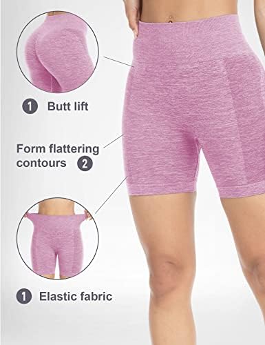 היגורון מעצים מכנסיים קצרים אתלטים לנשים מכנסיים מקצרים של אימון מקשים במותניים גבוהים במותניים פעילים מכנסי
