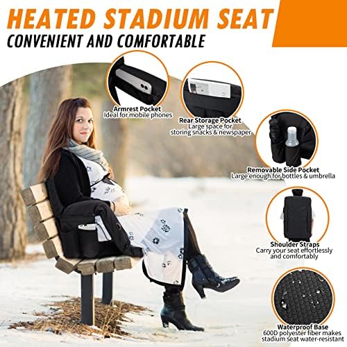 מושב אצטדיון מחומם של אבוקהום ליציע, 21 / 25 כיסא יציע מחומם שכיבה עם תמיכה לאחור ומשענת יד, מושב חם נייד