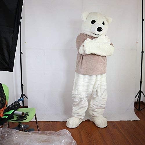 תלבושת קמע דוב לבן אופי קריקטורה מצויר למבוגר SZ תמונה אמיתית