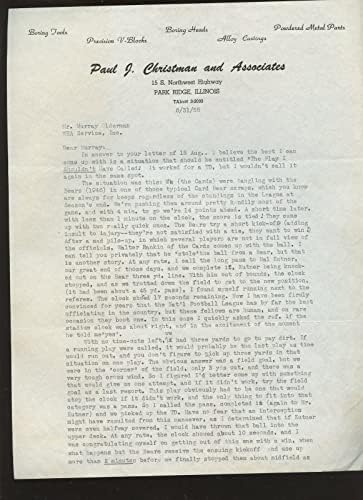 מקורי משנת 1955 פול כריסטמן חתם על 2 עמודים מכתב למורי אולדמן הולוגרמה - NFL חתימה חתימה שונות של פריטים שונים