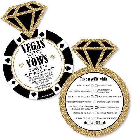 Vegas לפני נדרים - ציד Selfie Scavenger - מקלחת כלות לאס וגאס או משחק מסיבת רווקות - סט של 12