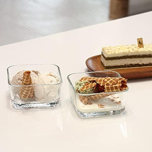קערות זכוכית קטנות של Hziyou סט קערות הגשת זכוכית, קערות ערבוב מיני זכוכית לגלידה, אגוזים, שוקולד, פירות, ממתקים