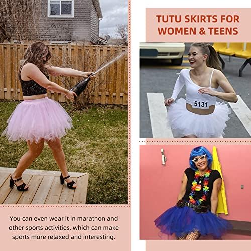 Zando Tutus לנשים טול טוטו שכבות שכבות חצאיות קלאסיות למבוגרים של שנות ה -80 של ליל כל הקדושים לנשים
