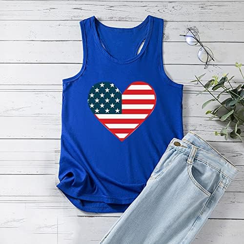 טייז דגל אמריקאי לנשים גופיות אימון אתלטי גופיות ארהב דגל דגל חולצות טי חולצות 4 ביולי פטריוטיות