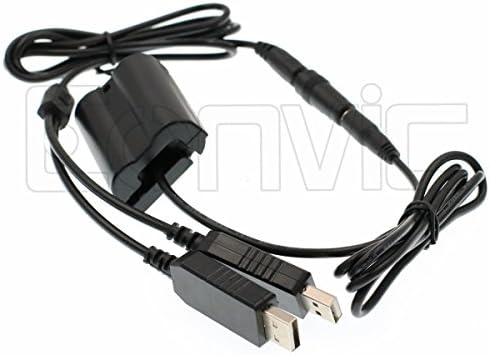 Eonvic EP-5B מצמד DC כבל מתאם USB כפול עבור Nikon V1 D800 D610 D810