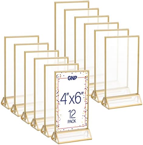 מסגרות תמונה 4x6 12 חבילות-סט מסגרת צפה למספרי שולחן, שלטי חתונה, תמונות או עיצוב שולחן על
