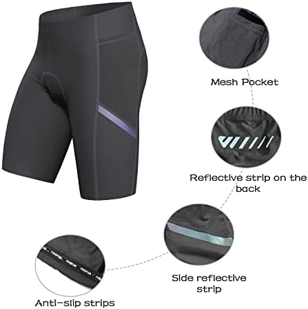 מכנסיים קצרים של אופניים של Wulibike לגברים, מכנסי אופניים מרופדים 4D לגברים המריפים על אופניים
