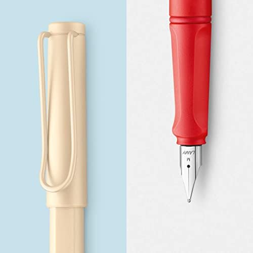 עט מזרקה נעימה של לאמי ספארי מהדורה מיוחדת, עט מזרקה מודרני בקרם הצבעים עם אחיזה ארגונומית ועיצוב