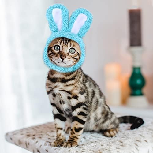 XIMISHOP כחול כחול חמוד כובע ארנב ארנב עם אוזניים לחתולים וכלבים קטנים תחפושת מסיבות פסחא אבזר חיות מחמד.