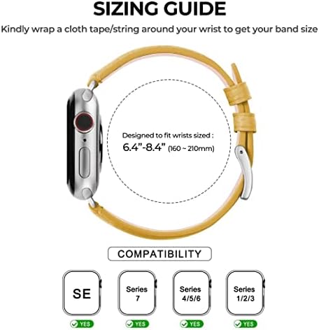 Handodo Womens Slim Leather Watch Band תואם ל- Apple Watch 8/7/6/5/4/3/2/1 SE, SGS מוסמך איטלקי גרגיר עליון