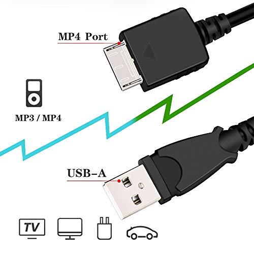 החלפת Windswallow MP3 MP4 נגן כבל מטען USB תואם לכבל טעינה של Sony Walkman NWZ לסדרה, סדרה, סדרת E, סדרת X,