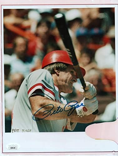 פיט רוז חתמה על תמונה 8x10 עם JSA COA - תמונות MLB עם חתימה