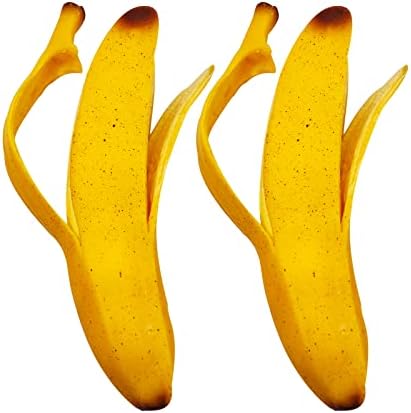 ASMFUOY 2 חבילות בננה סקוואשיס הקלה מתח רך סימולציה ריחנית בננות צעצועי פרי יום הולדת חמוד צעצוע