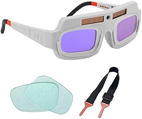 משקפי ריתוך בטיחותיים של Watmzolc, מסכת קסדת משקפי ריתוך אוטומטית עם עדשות נגד ערפל ואנטי-גלגול