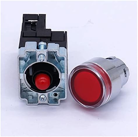XJIM 22 ממ 1 NC מתג לחצן LED אדום 440V 10A מתגי לחצן עם מתח תאורת LED 110V 110