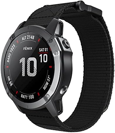 רצועות שעון של Houcy עבור Garmin Fenix ​​5X/6X/6/5 935 22 ממ 26 ממ ניילון קלוע לולאה מתכווננת החלפה