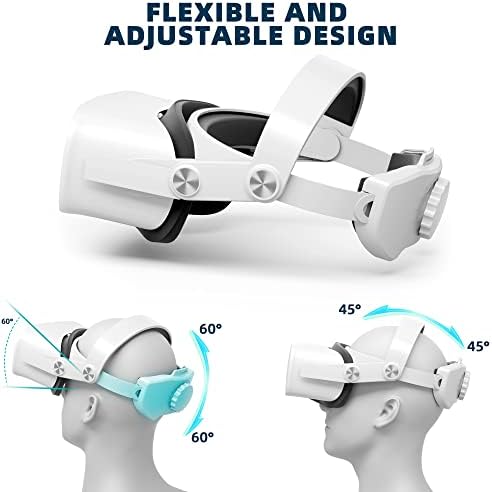 רצועת ראש תואמת ל- Oculus Quest 2, רצועת ראש מתכווננת לנוחות משופרת עבור אוזניות VR, החלפה ידידותית לעור