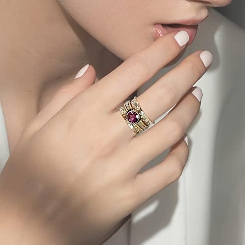 מערך טבעת כסף מתכווננת תכשיטים בוהמיים טבעת טבעת מתנה מתנה דפוס אמטיסט טבעת טבעת קשר לב