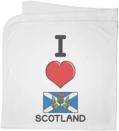 Azeeda 'אני אוהב את סקוטלנד' שמיכה / צעיף כותנה כותנה