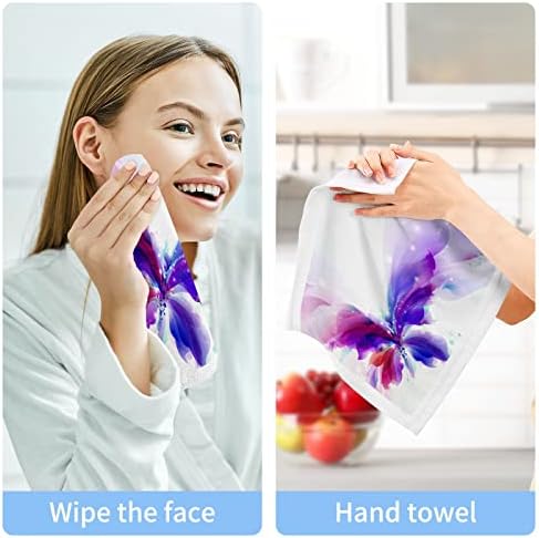 קיגאי 2 חבילות צבעי פרפר צבעי מים - מגבות פנים רכות, מגבות כושר, איכות מלון וספא, מגבות אצבעות כותנה טהורות לשימוש