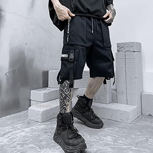 Xyxiongmao מכנסיים קצרים טכנולוגיים מגברים מטען Cyberpunk היפ הופ גותי בגדי רחוב יפניים גברים טק לובשים מכנסי גותי