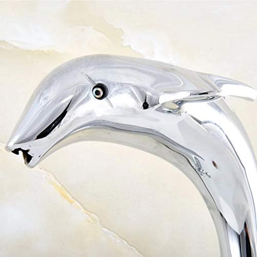 זרבובית פליז כרום מלוטש זרבובית יחידה יחידה של בעלי חיים חמוד בסגנון דולפין בסגנון אמבטיה כיור