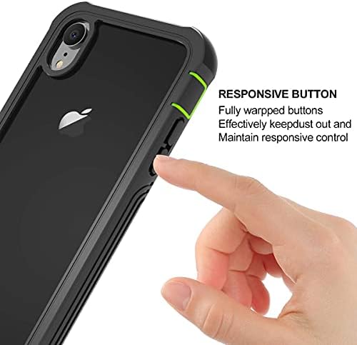 Cellever התואם למארז ה- iPhone XR, כיסוי שקוף מגן כבד ברורה בגוף מלא עם פגוש TPU סופג זעזוע רך ומגן