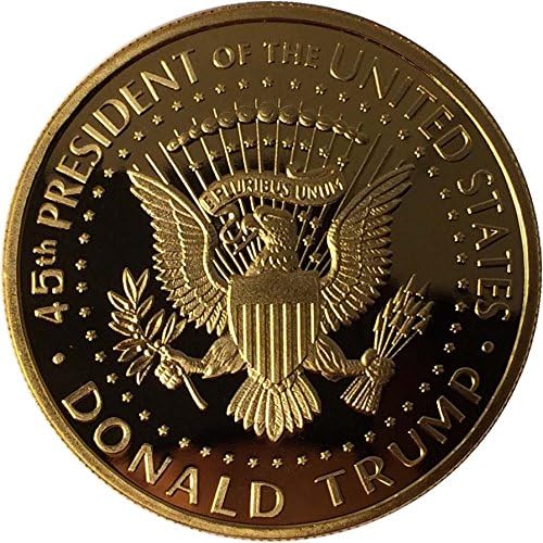 מטבע זהב של דונלד טראמפ, מטבע איסוף זהב מצופה זהב כלול, נשיא 45, תעודת האותנטיות הרשמית