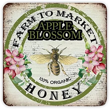 חוות שלטי מתכת וינטג 'לשוק תפוחים בלחיית חוות דבש דבש אורגני דבש קיר חלוד שלט דלת קיר פלאק קלאסי