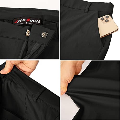 מכנסי גולף לנשים של ג'ק סמית 'עם כיסים נמתחים מכנסי עבודה קלים מכנסיים מזדמנים יבש יבש עמיד במים