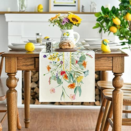 מצב ארטואידי פרח פרחוני שולחן שולחן, אביב קיץ קיץ שולחן אוכל מטבח עונתי לעיצוב מסיבות בית חיצוני