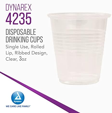 כוסות שתייה שקופות חד פעמיות של דינארקס-כוסות פלסטיק חד פעמיות למשרד, בית חולים, מרפאה - עם שפה