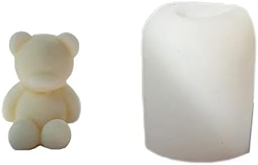 תבנית נרות דוב ישיבה קטנה, תבניות סיליקון חמודות לחמוד לשעווה שרף DIY נרות בעלי חיים עובש סבון בעבודת יד, מלאכת