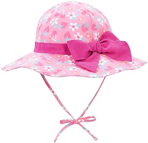 דוריו תינוק שמש כובע קשת תינוקת שמש כובע תינוקת עד 50 + פעוט כובע רחב שוליים קיץ תינוק כובע