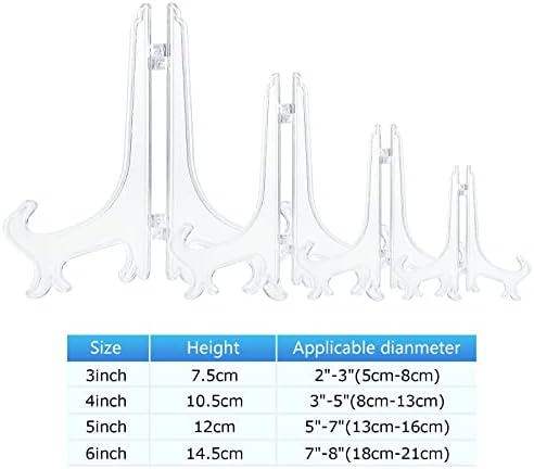 80 יחידות 3/4/5/6 '' צלחת כן צלול פלסטיק עמדות עמדות מחזיק תצוגה מסגרת תמונה מסגרת עמדת עמדת עמד