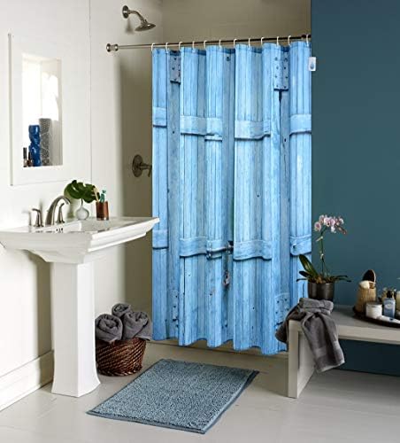 וילון מקלחת דלתות אסם טוב, וילונות אמבטיה באמבט אמבטיה אטומים למים, 72 x 72 אינץ ', כחול