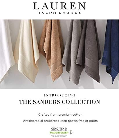 Ralph Lauren Sanders מגבת 6 חתיכות סט שחור - 2 מגבות רחצה, 2 מגבות ידיים, 2 מטליות כביסה ...