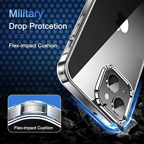 MOLOPPO למארז אייפון 13, עיצובים ברורים של טיפות זעזועים בהלם דקיקים ללא החלקה, מארז טלפון מגן