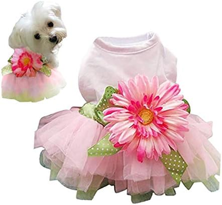 גזה פרח חיננית של חיננית טוטו שמלת כלב בגדים בגדים בגדים מחמד גור חיות מחמד בגדי נסיכה לכלבים וחתולים