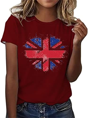 יוניון ג'ק צמרות לנשים 2023 קינג צ'ארלס קוריאה חולצות חג בריטניה חולצת הדפס דגל