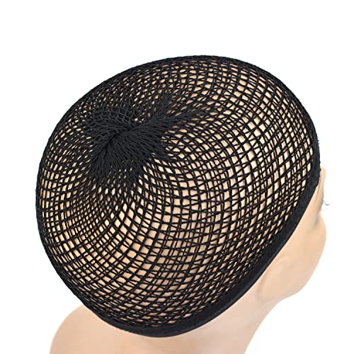 2 חתיכות שחור פאת כובעי שיער נטו עבור פאת רשת כובע אריגת פאת כובע לנשים ארוך שיער